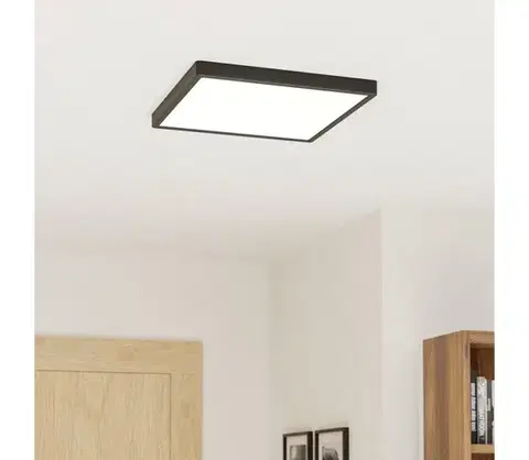 Svietidlá Eglo 901305-LED Stropné svietidlo FUEVA LED/17,5W/230V 2700/4000/6500K 39x39cm čierna 901305