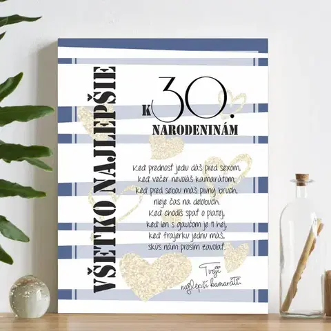 Tabuľky s venovaním (darčeky) Darčeky k 30 - Osobné blahoželanie k 30 narodeninám - tabuľka