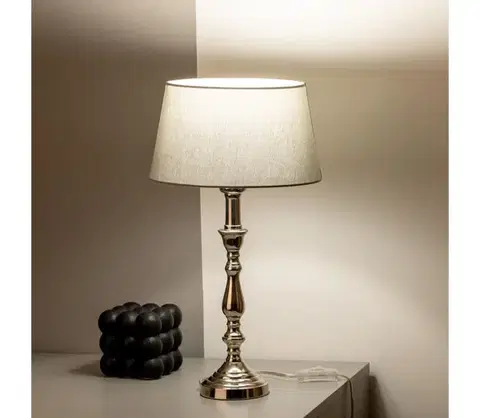 Lampy BRILAGI - Stolná lampa CERIA 1×E27/60W/230V, Ø 25 cm, lesklý chróm/sivá 1xEG78312+1xEG781033