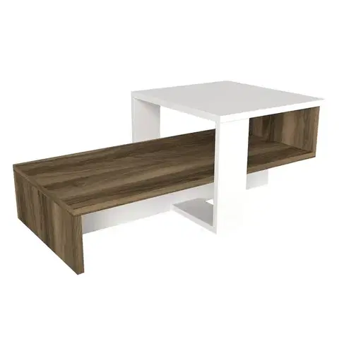 Konferenčné stolíky Konferenčný stolík Chain White and Walnut