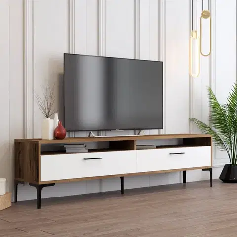 TV stolíky TV stolík Istanbul 2 - Walnut White