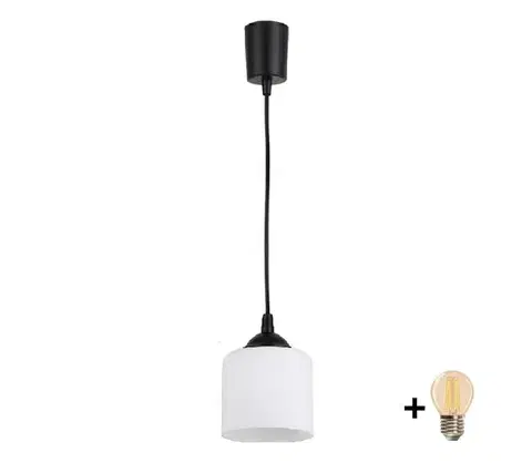 Svietidlá BRILAGI - LED luster na lanku RETRO GLASS 1xE27/60W/230V priemer 14 cm čierna/biela NSTK7006+TK6439A