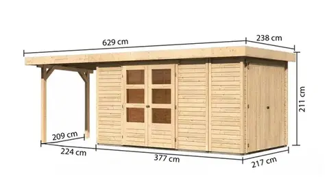 Zahradné domčeky Drevený záhradný domček RETOLA 5 Lanitplast