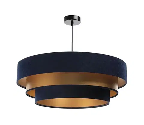 Svietidlá  Luster na lanku TRINITI 1xE27/60W/230V modrá/zlatá 050-073-60