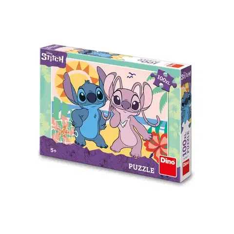 Od 100 dielikov Dino Puzzle Stitch na pláži 100 XL Dino