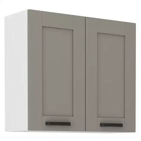 Kuchynské skrinky visiace Kuchynská skrinka Luna claygrey/biela 80G-72 2F