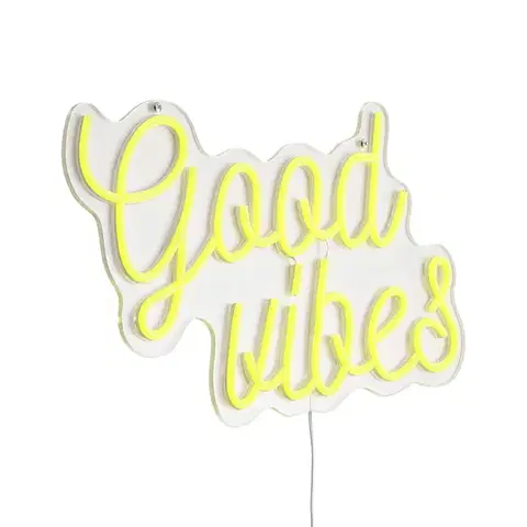 Nástenné osvetlenie Neónové nástenné svietidlo žlté vrátane LED - Good Vibes