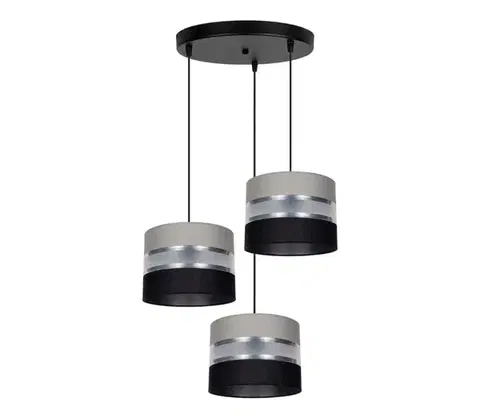 Svietidlá  Luster na lanku CORAL 3xE27/60W/230V čierna/šedá/chróm pr. 45 cm 0994