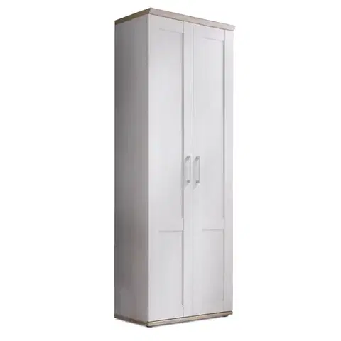 Šatníkové skrine KONDELA Provensal 2D šatníková skriňa biela / dub san remo