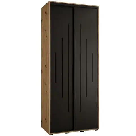 Šatníkové skrine Skriňa 45 Canaris 12 100 artisan/čierna/čierna