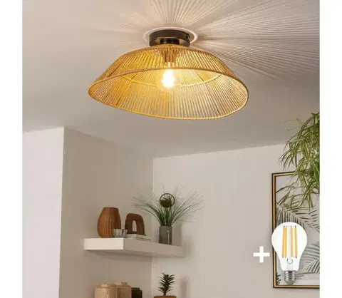 Svietidlá BRILAGI - LED Prisadený luster CERIA BOHO 1xE27/40W/230V pr. 50 cm hnedá BG3988+EG781097