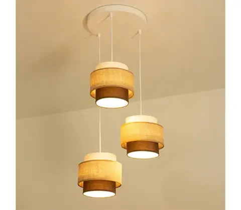 Svietidlá BRILAGI - Závesný luster na lanku RESNA 3xE27/60W/230V pr. 45 cm béžová/čierna H0445