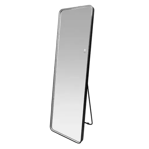 Kúpeľňové zrkadlá Mereo Zrkadlo hranaté 500x1700 mm, LED osvetlenie, závesné aj stojaté, čierny rám CN188