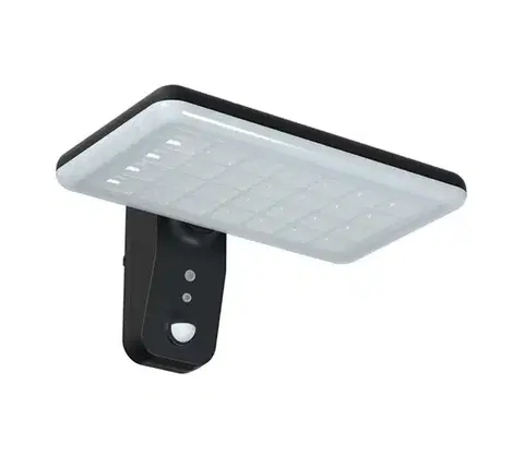 Svietidlá  LED solárne nástenné svietidlo so senzorom LED/15W/3,2V 4000K/6000K IP65 čierne 10315