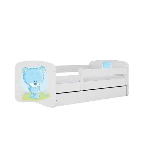 Postele pre dievčatá Detská Posteľ. Babydreams+Sz+M Biely 80x160 Medveď Modrý