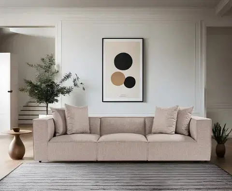 Pohovky a gauče Trojmiestna pohovka Sora 3 - Sand Beige