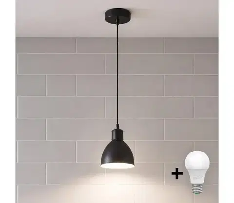 Svietidlá BRILAGI - LED luster na lanku RIDDY 1xE27/60W/230V čierna 8590828027799