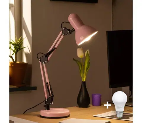 Lampy BRILAGI - LED Stolná lampa ROMERO 1xE27/10W/230V ružová BG0259 + BG0208