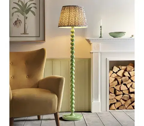 Lampy Endon 114634 - Stojacia lampa HIGGLEDY 1xE27/10W/230V zelená/šedá 114634
