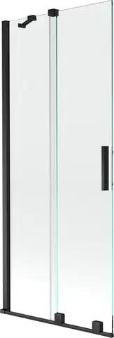 Sprchové dvere MEXEN/S - Velar Dvojkrídlová posuvná vaňová zástena 80 x 150, transparent, čierna 896-080-000-01-70