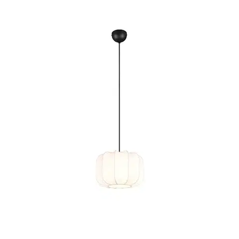 Závesné svietidlá Japandi závesná lampa čierna s bielou 25 cm - Madleine