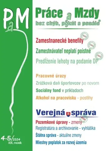 Dane, účtovníctvo PaM č. 4-5/2024 - Zamestnanecké benefity