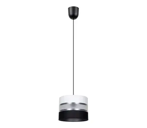 Svietidlá  Luster na lanku CORAL 1xE27/60W/230V čiernobiela 0619