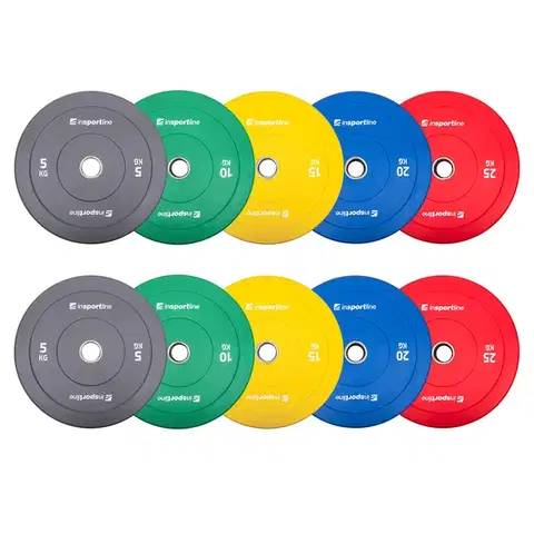 Závažia k činkám Súprava 2x5ks gumových kotúčov inSPORTline Bumper Plate Go 2x 5-25 kg 50 mm