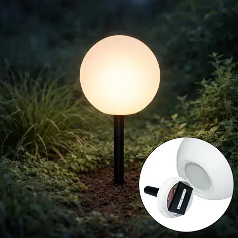Solárne svietidlá Vonkajšia lampa biela 25 cm vrátane LED IP44 slnečná RGBW - Ludger