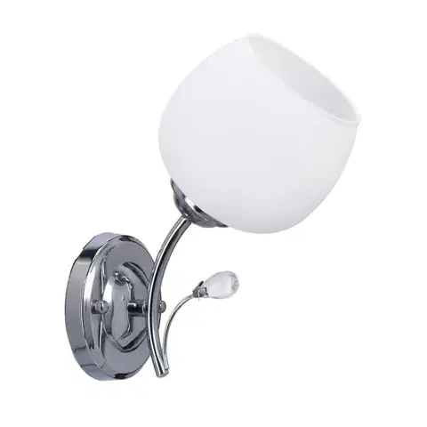 Nástenné svetlá Nástenná lampa Estar chróm E27 s bielym tienidlom