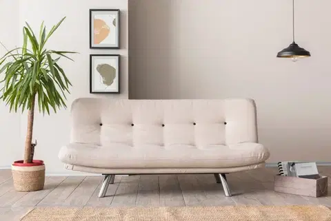 Pohovky a gauče Trojmiestna rozkladacia pohovka Misa Small Sofabed v3 - Cream