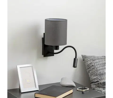 Svietidlá BRILAGI - LED Nástenná lampa NUBILA 1xE27/25W/230V + LED/3W čierna/antracit BG1558+BG1574