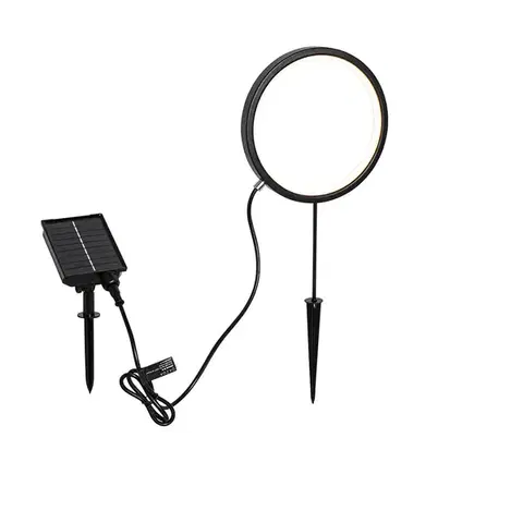 Solárne svietidlá Bodové svetlo čierne 50 cm vrátane nabíjateľnej a solárnej LED IP65 - Adalind