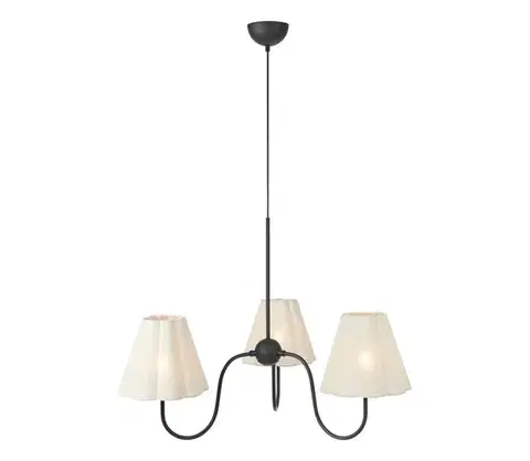 Svietidlá Markslöjd 109172 - Luster na lanku VEYA 3xE14/40W/230V priemer 90 cm ľan/čierna 109172