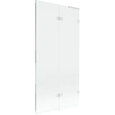 Sprchové dvere MEXEN/S - Lunar L vaňová zástena 2-krídlová pravá 90 x 150, transparent, biela 897L-090-100-20-00-P