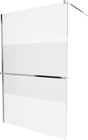 Sprchové dvere MEXEN/S - KIOTO Sprchová zástena WALK-IN s poličkou a držiakom uterákov 70 x 200, transparent/matné sklo 8 mm, chróm 800-070-121-01-35