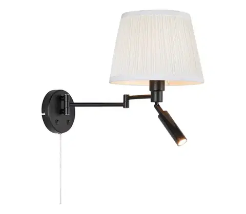 Svietidlá Markslöjd 109016- LED nástenné svietidlo PIVOT 1xE27/40W/230V + LED/4W krémová/čierna 109016