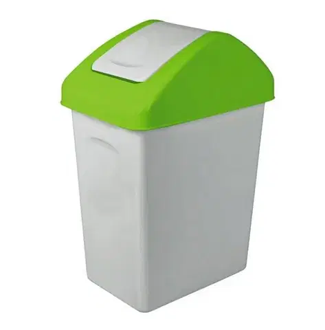Odpadkové koše Kinekus Kôš na odpad preklápací, 10L, plastový, SWING, zeleno - sivý