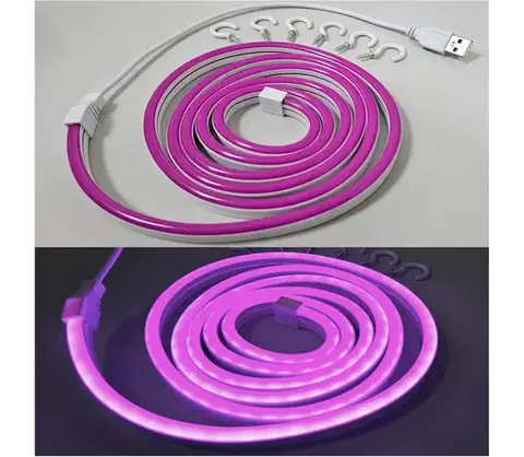 LED osvetlenie  LED Flexibilný pásik NEON LED/5V USB 1,8 m fialová 008 0001134