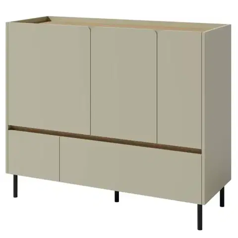 Komody do spálne Komoda Luca LC8 2S3D eukalyptus/dub baltic