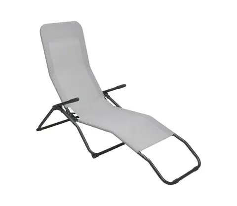 Záhradné stoličky a kreslá Koopman Záhradné lehátko FIKA 60x140 cm sivé FB7000300