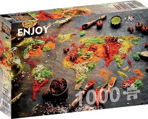 1000 dielikov Enjoy Puzzle Mapa sveta v korení 1000 Enjoy