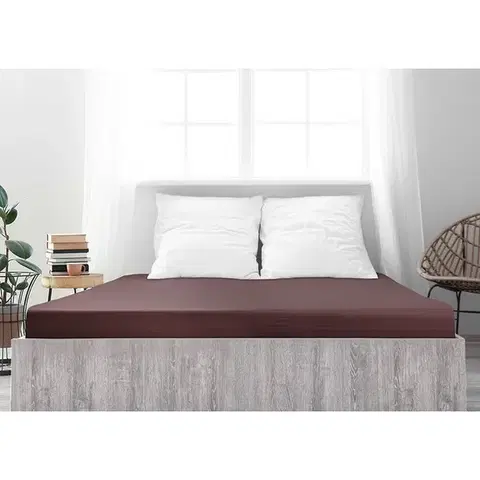 Plachty 4Home jersey prestieradlo Ideál tmavohnedá, 100 x 200 cm