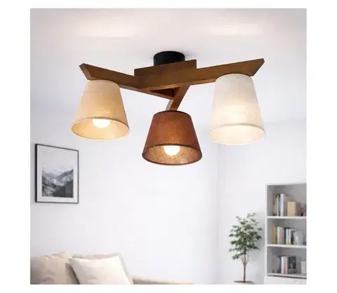 Svietidlá  Prisadený luster ANTONIO 3xE14/40W/230V LM-3.128/orzech