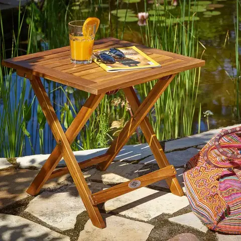 Záhrada Skladací záhradný stolík akácie D0030 Dekorhome