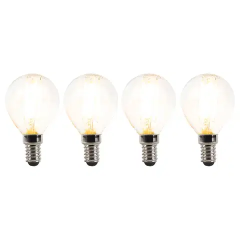 LED osvetlenie Sada 4 stmievateľných LED žiaroviek E14 P45 číre 3W 250lm 2700K