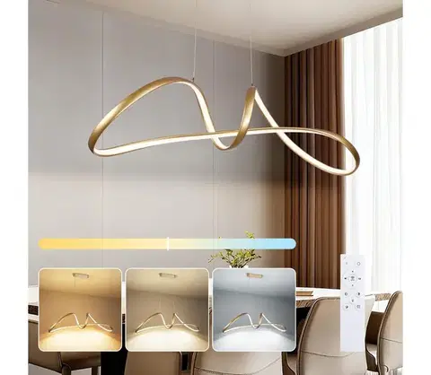 Svietidlá BRILAGI-LED Stmievateľný luster na lanku TWISTER LED/60W/230V 3000-6000K zlatá+DO BRI487