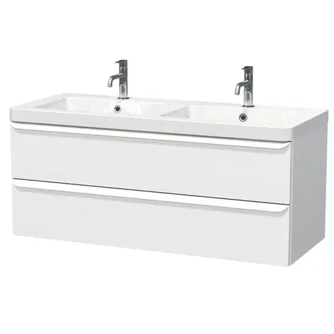 Kúpeľňový nábytok Kúpeľňová skrinka s umývadlom Naturel Pavia 120x53x49 cm biela mat biela úchytka PAVIA3120ZBI PAVIA3120ZBI