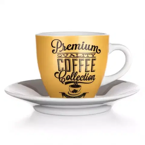 Bytové dekorácie Šálka s tanierikom Premium Coffee 90 ml 60325052