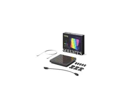 Svietidlá Twinkly TWQ064STW-01-BUSB - LED RGB Panel SQUARES 64xLED 16x16 cm Wi-Fi TWQ064STW-01-BUSB